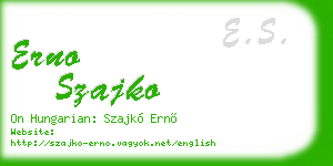 erno szajko business card