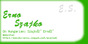 erno szajko business card